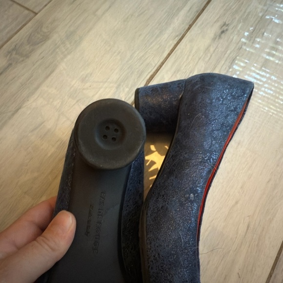 Pas De Rouge Shoes Heels Round Toe Women Size 38 US 7 Blue - Picture 7 of 8